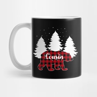 Buffalo Red Plaid Cousin Bear Matching Family Christmas Mug